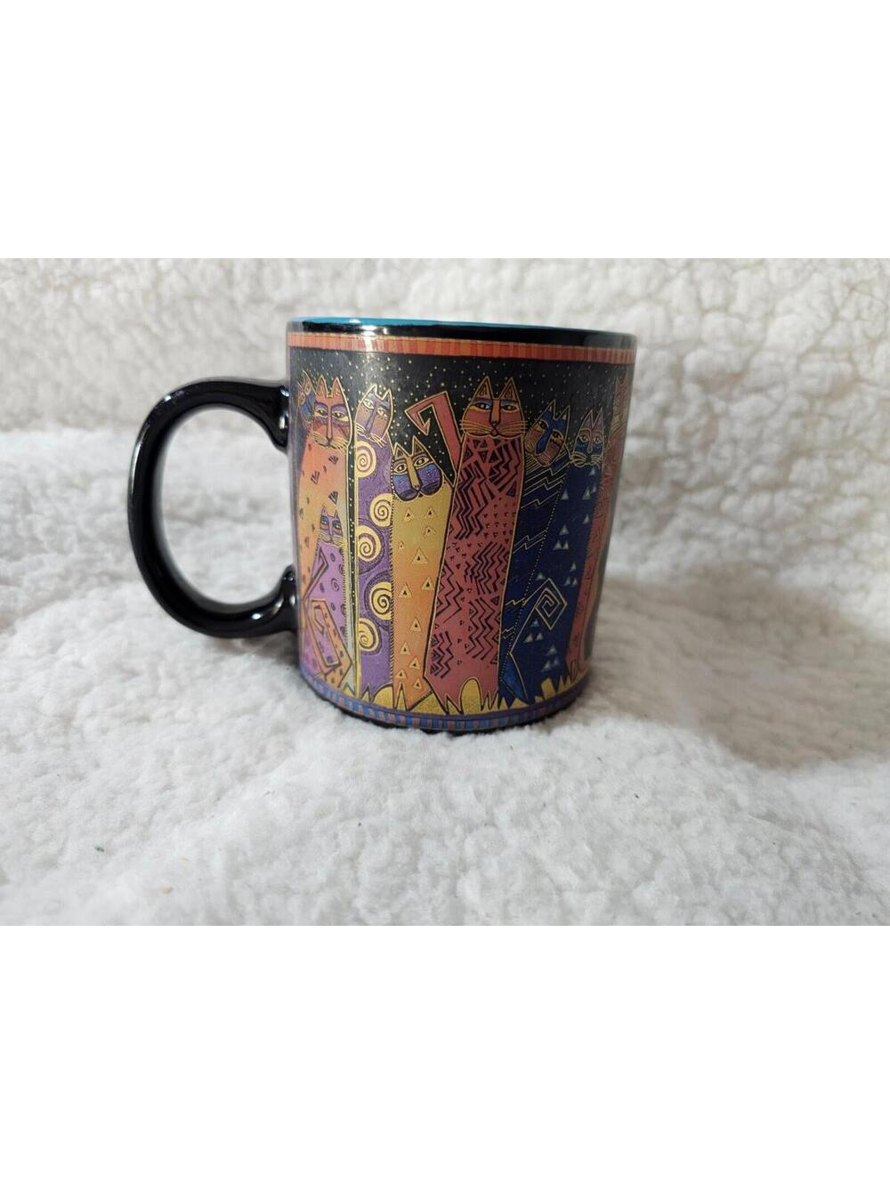 2014 Laurel Burch Santa Fe Kitty Cats Coffee Mug Multicolor Ceramic Porcelain